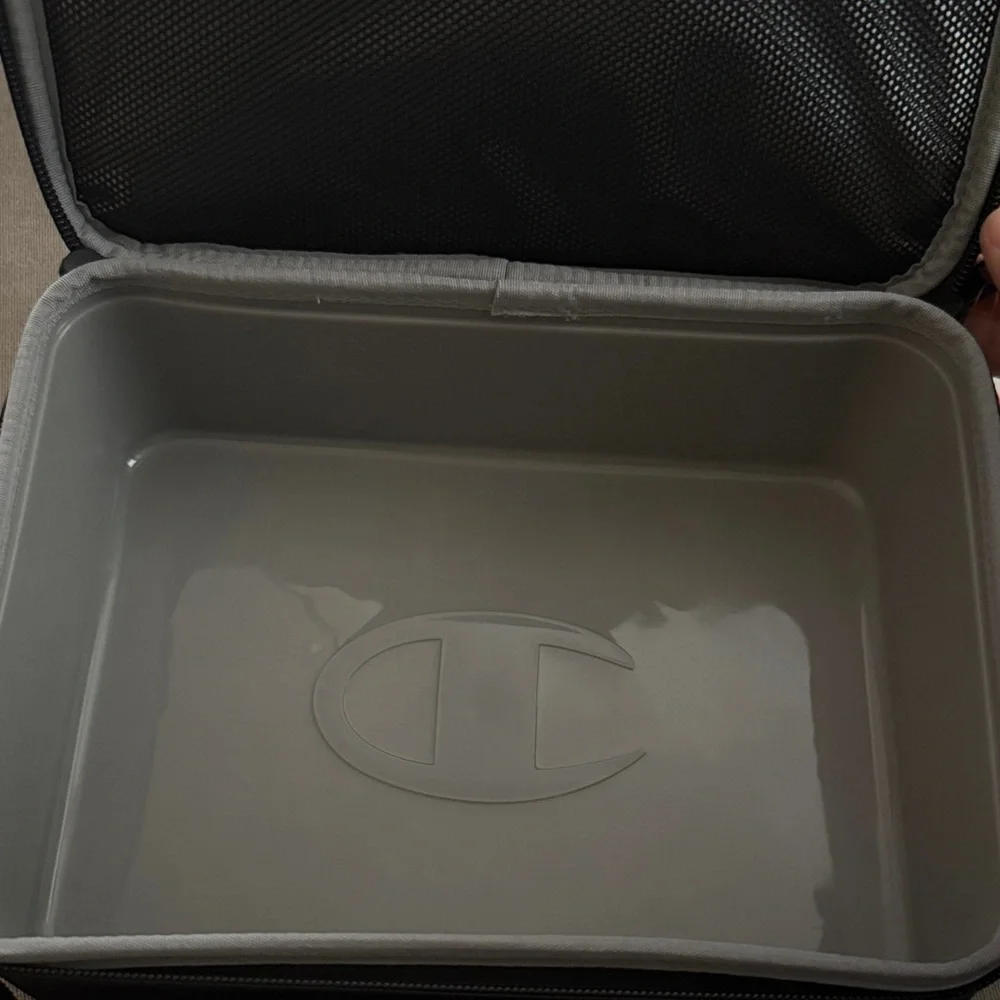 Champion Black and white w/gold logo lunch box